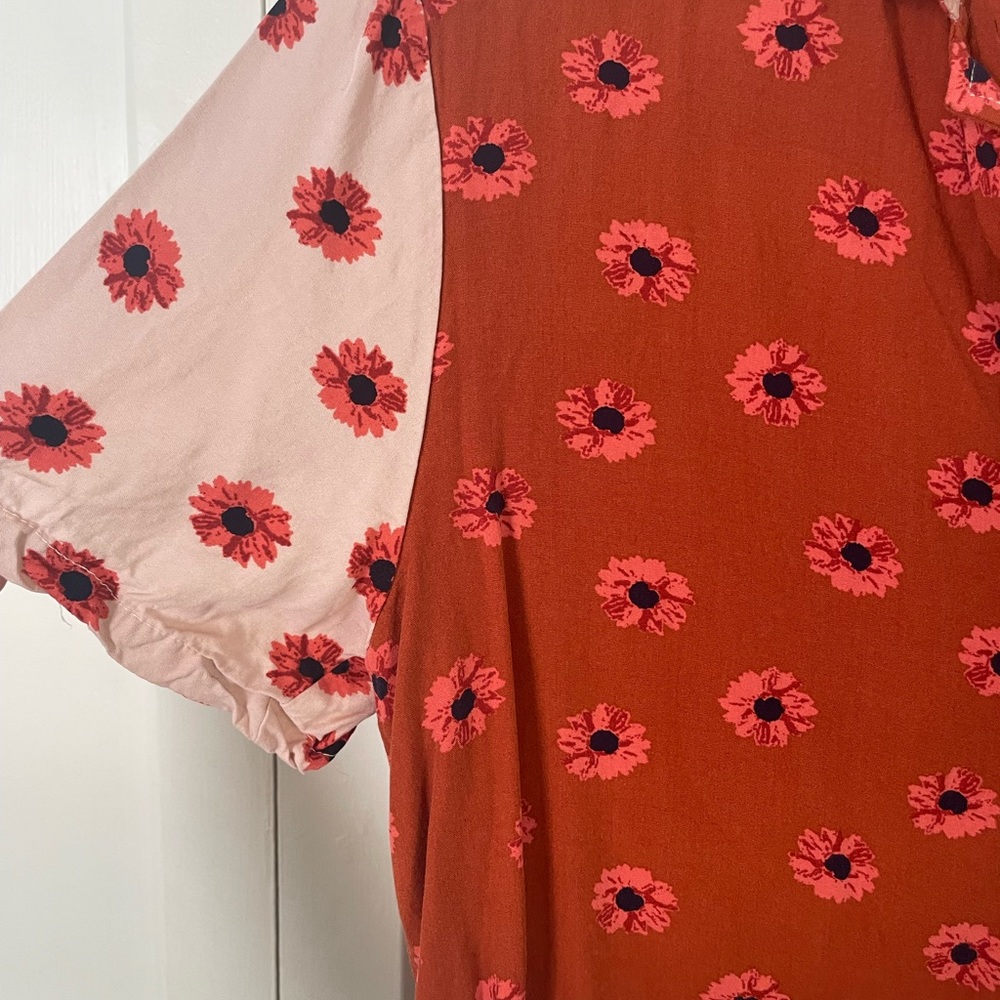Floral mixed print short sleeve button down - Abound - size S - Picture 3 of 4